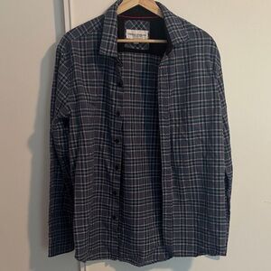 Thomas Sterling Navy Plaid Shirt Jacket by